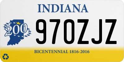 IN license plate 970ZJZ