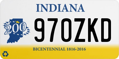 IN license plate 970ZKD
