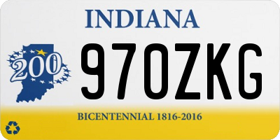 IN license plate 970ZKG