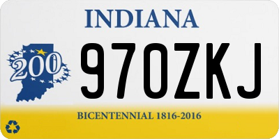 IN license plate 970ZKJ