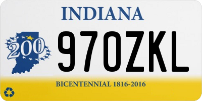 IN license plate 970ZKL