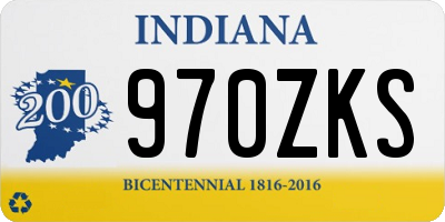 IN license plate 970ZKS