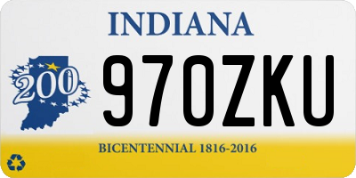 IN license plate 970ZKU