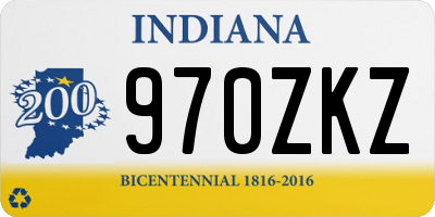IN license plate 970ZKZ