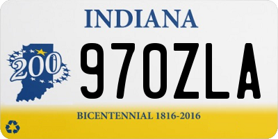 IN license plate 970ZLA