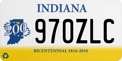 IN license plate 970ZLC