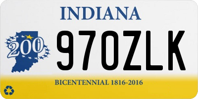 IN license plate 970ZLK