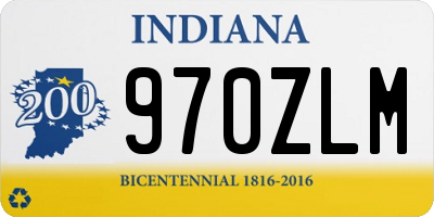 IN license plate 970ZLM