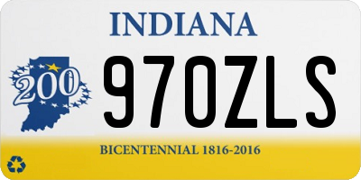 IN license plate 970ZLS