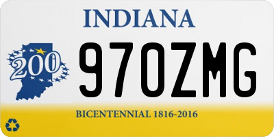 IN license plate 970ZMG