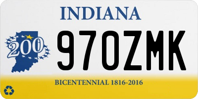 IN license plate 970ZMK