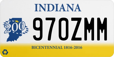 IN license plate 970ZMM