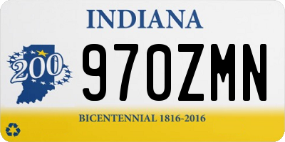 IN license plate 970ZMN