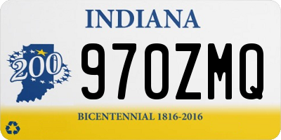 IN license plate 970ZMQ