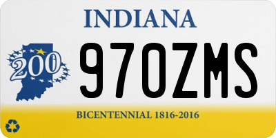 IN license plate 970ZMS