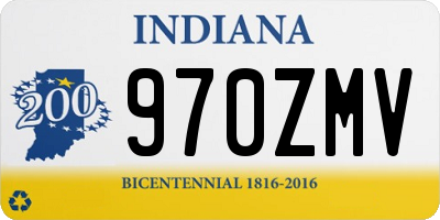 IN license plate 970ZMV