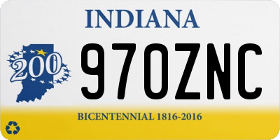 IN license plate 970ZNC
