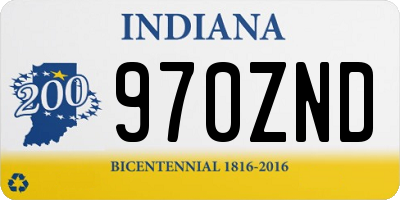 IN license plate 970ZND