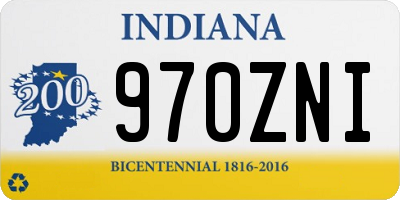 IN license plate 970ZNI