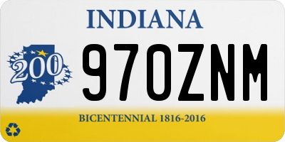 IN license plate 970ZNM