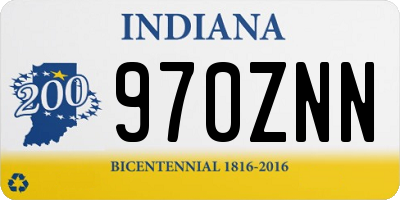 IN license plate 970ZNN