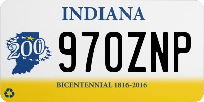IN license plate 970ZNP