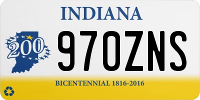 IN license plate 970ZNS