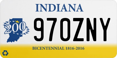 IN license plate 970ZNY