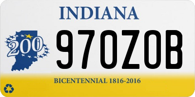 IN license plate 970ZOB