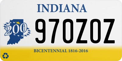 IN license plate 970ZOZ