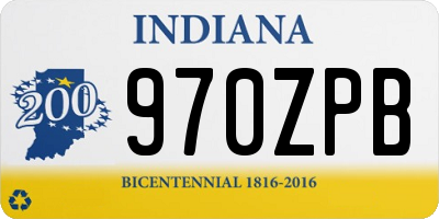 IN license plate 970ZPB