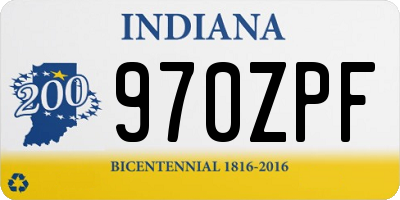 IN license plate 970ZPF