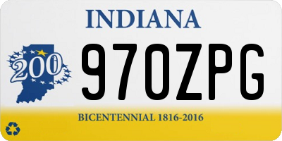IN license plate 970ZPG