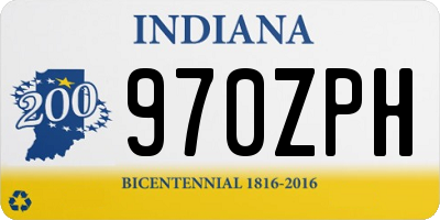 IN license plate 970ZPH
