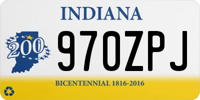 IN license plate 970ZPJ