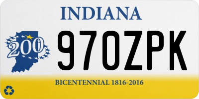 IN license plate 970ZPK