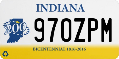 IN license plate 970ZPM
