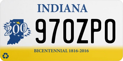IN license plate 970ZPO
