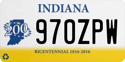 IN license plate 970ZPW