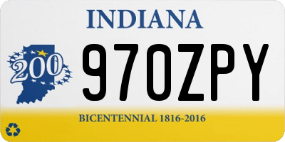 IN license plate 970ZPY