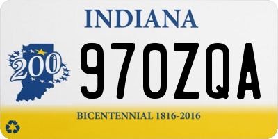 IN license plate 970ZQA