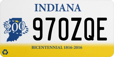 IN license plate 970ZQE