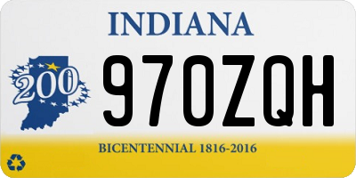 IN license plate 970ZQH