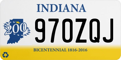 IN license plate 970ZQJ