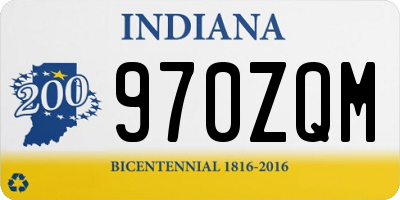 IN license plate 970ZQM