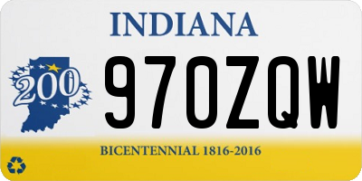 IN license plate 970ZQW