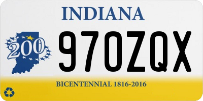 IN license plate 970ZQX