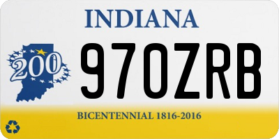 IN license plate 970ZRB