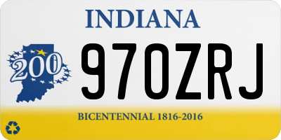 IN license plate 970ZRJ