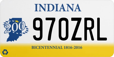 IN license plate 970ZRL
